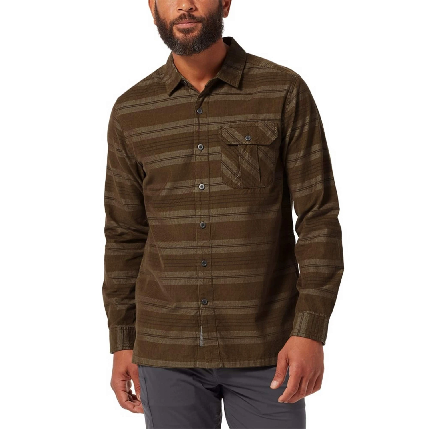 Royal Robbins COVERT CORD ORGANIC COTTON STRIPE L/S Herren - Outdoor Hemd – Bild 2